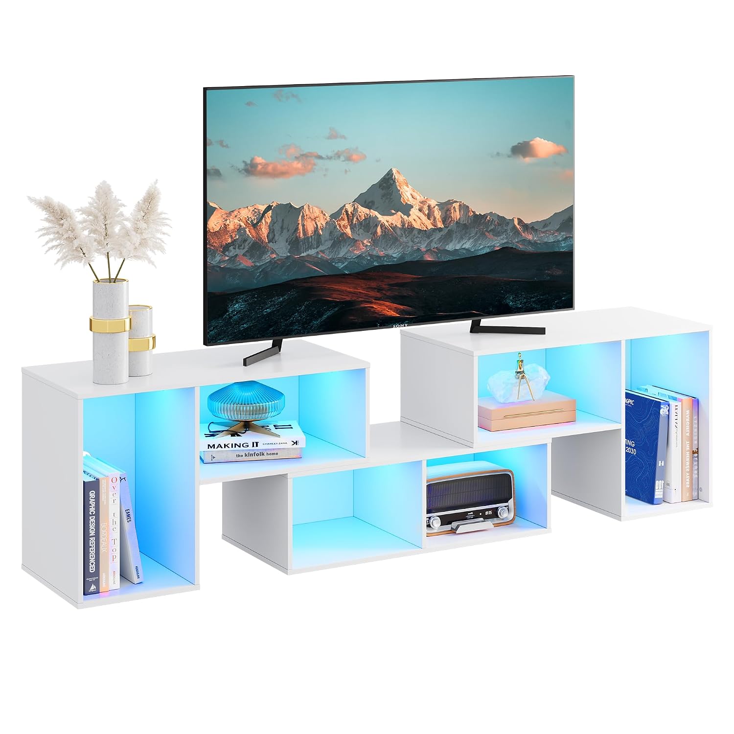 Gaming Console Room - Deformable TV Stand with LED Strip