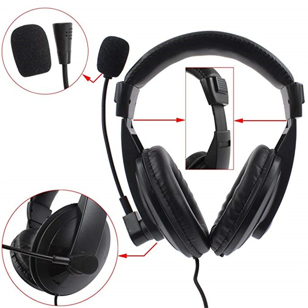 Gaming Headset Wired - Professional Noise Cancelling Overhead Headphones With