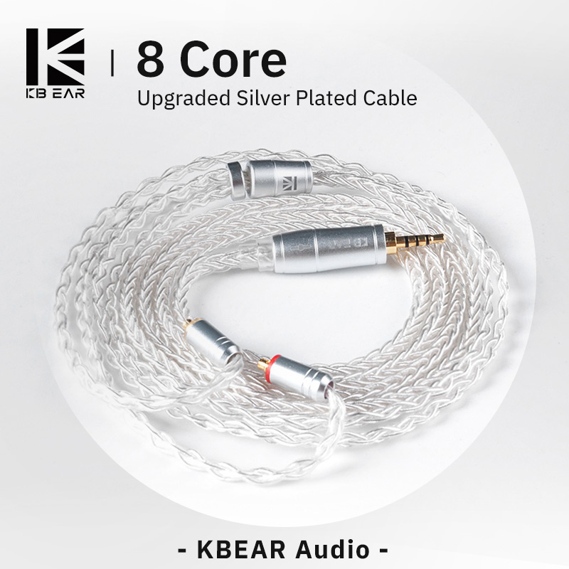 Gaming Headset Wired - KBEAR 8 Core Upgraded Silver Wired