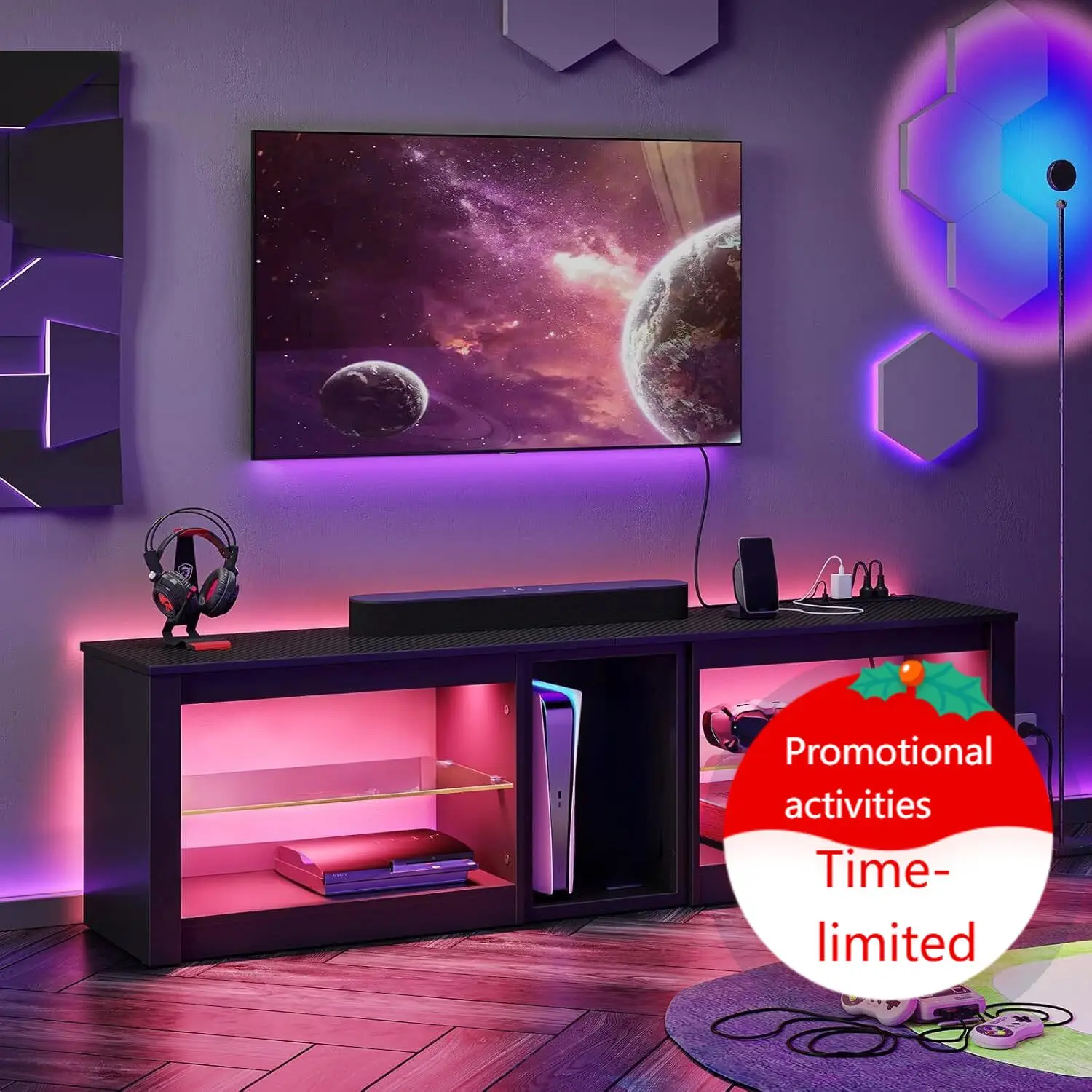 Gaming Console Room - Entertainment Center for PS5 TV Stand