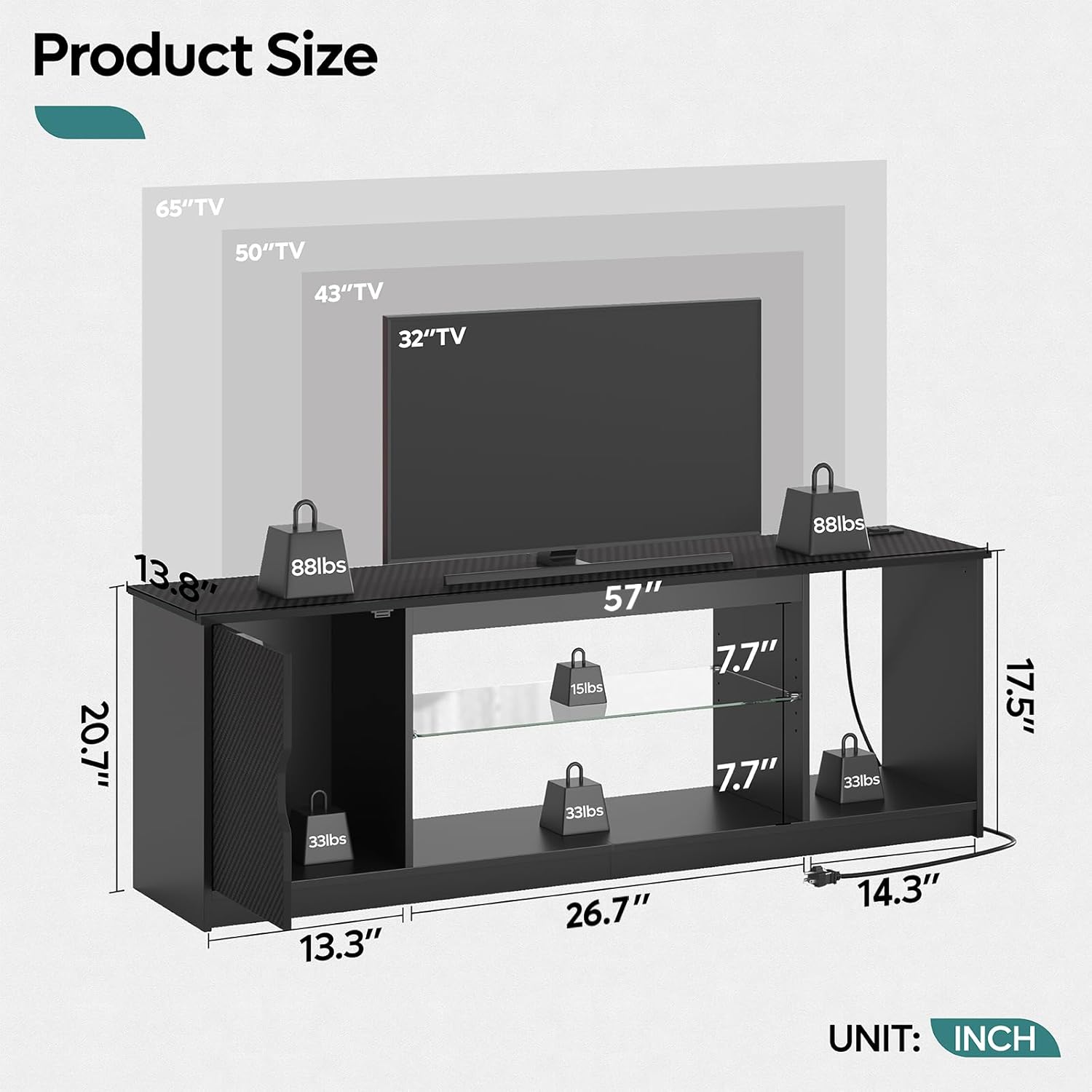 TV Stand with Power Outlets Ga - đánh giá và giá Gaming Console Room