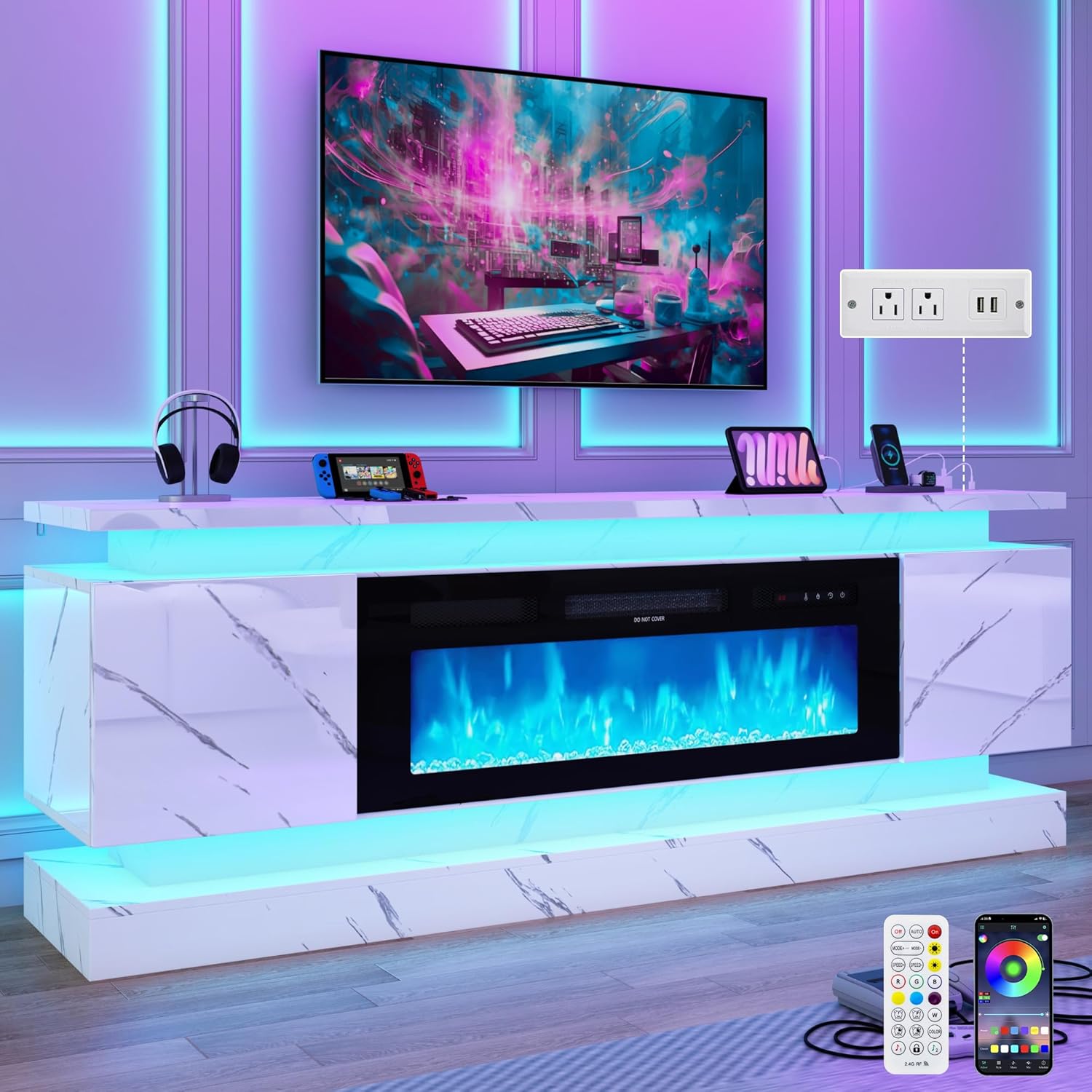 71IN LED TV Stands w/40 inch F - đánh giá và giá Gaming Console Room