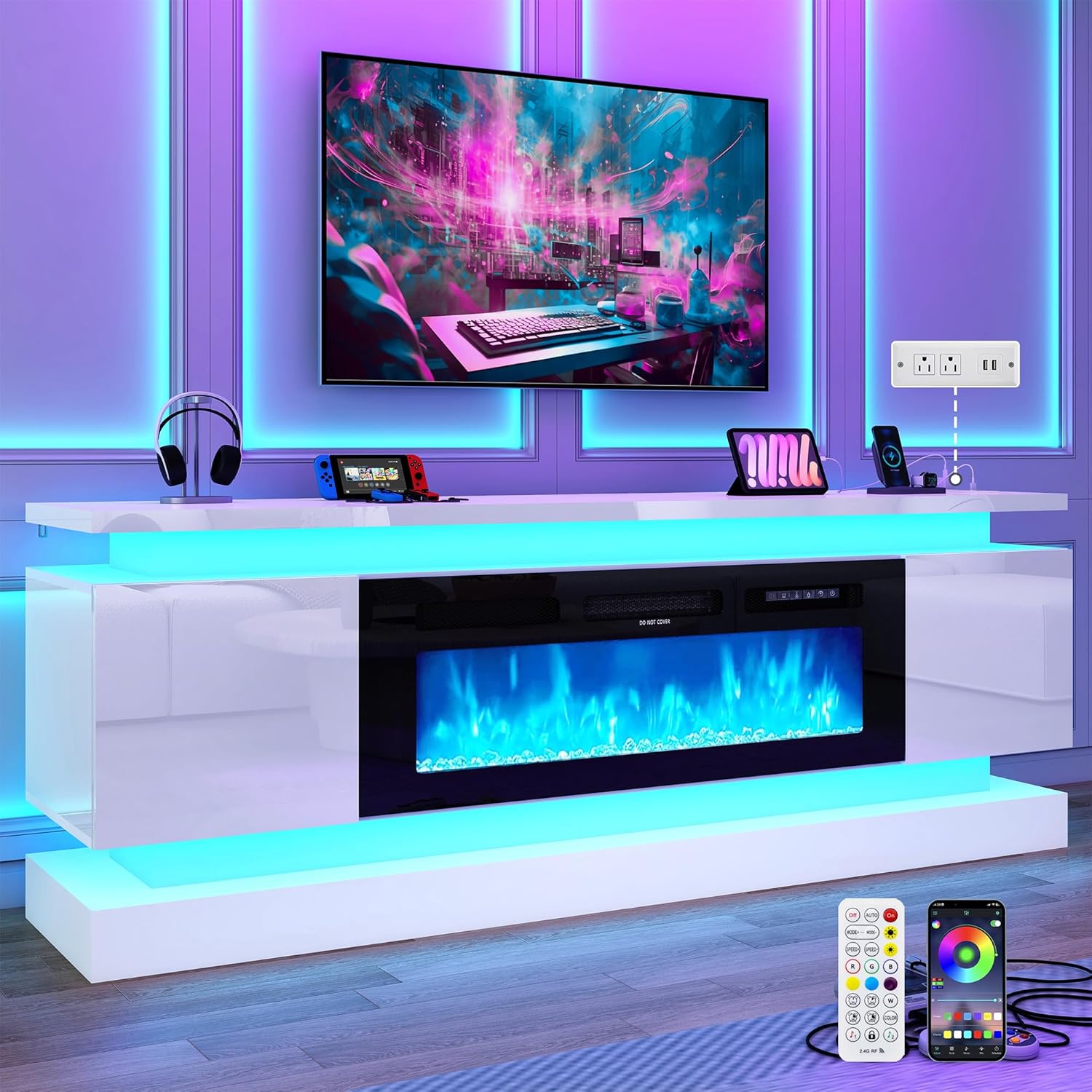 71IN LED TV Stands w/40 inch F - đánh giá và giá Gaming Console Room