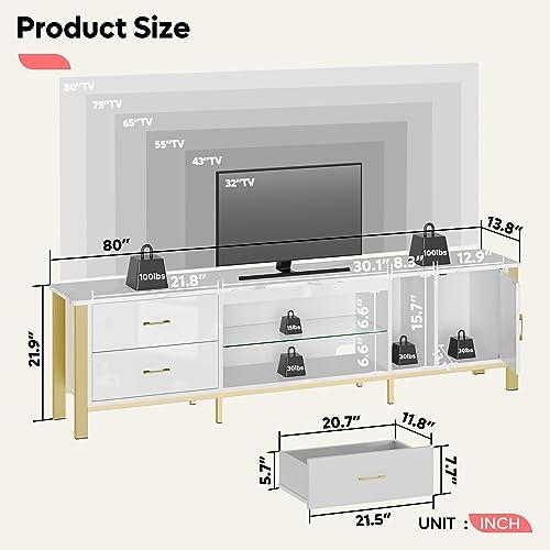 TV Stand for 75/80/85 inch TVs - đánh giá và giá Gaming Console Room
